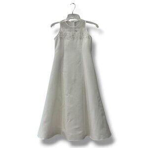 Cherish Ivory Scalloped Communion Flower Girl Dress 8.5 Formal Elegant